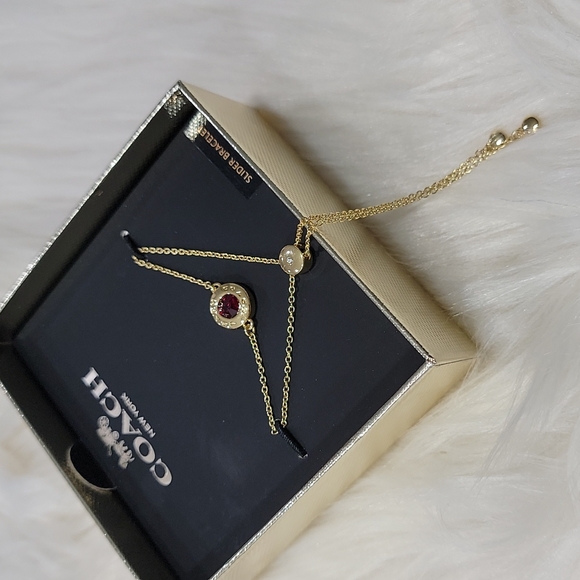 Coach Open Circle Stone Slider Bracelet - Picture 2 of 4